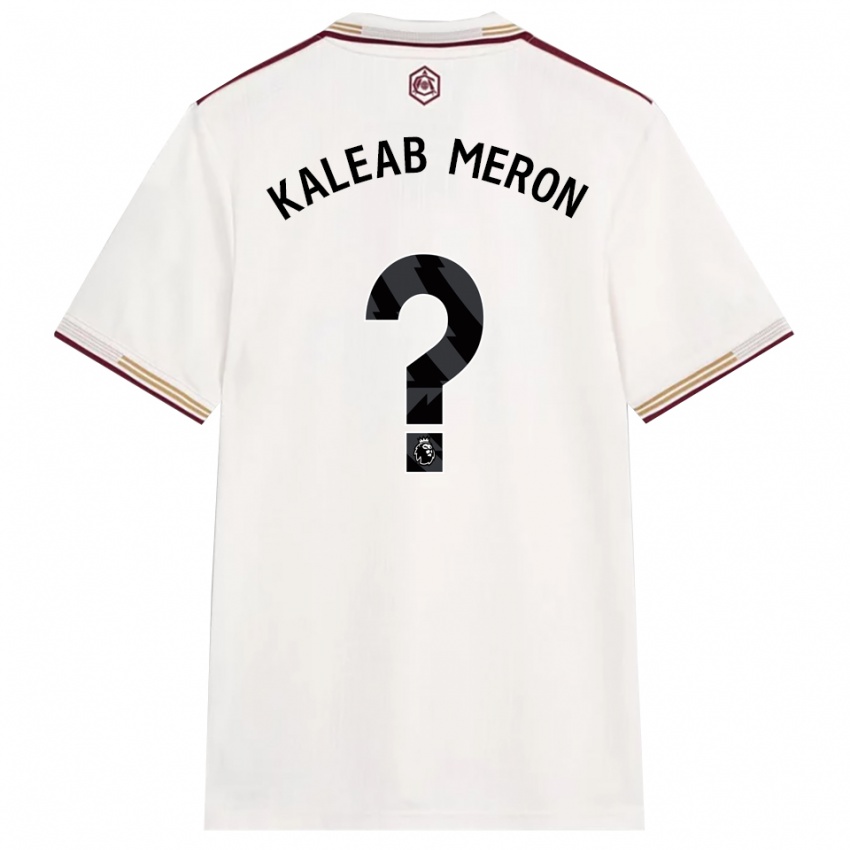 ילדים Kaleab Meron #0 לבן מלוכלך בורדו ג'רזי קיט שלישי 2025/26 חולצה קצרה