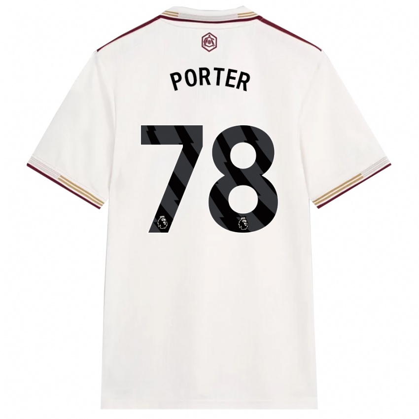 ילדים Jack Porter #78 לבן מלוכלך בורדו ג'רזי קיט שלישי 2025/26 חולצה קצרה