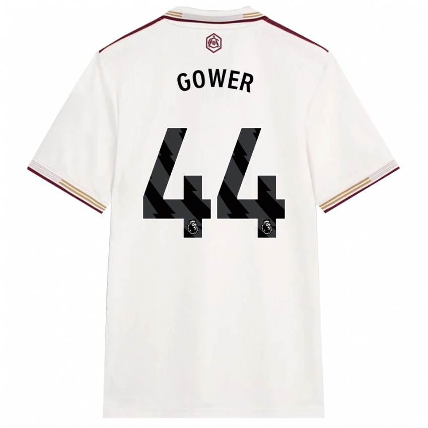 ילדים Jimi Gower #44 לבן מלוכלך בורדו ג'רזי קיט שלישי 2025/26 חולצה קצרה