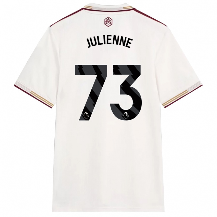 ילדים Theo Julienne #73 לבן מלוכלך בורדו ג'רזי קיט שלישי 2025/26 חולצה קצרה