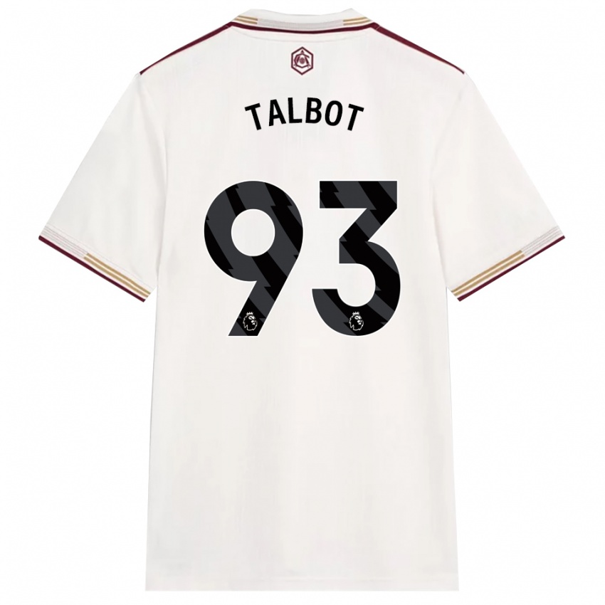 ילדים Jack Talbot #93 לבן מלוכלך בורדו ג'רזי קיט שלישי 2025/26 חולצה קצרה