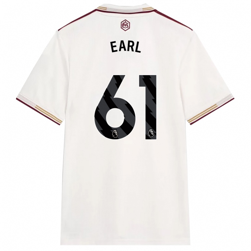 ילדים מאדי ארל #61 לבן מלוכלך בורדו ג'רזי קיט שלישי 2025/26 חולצה קצרה