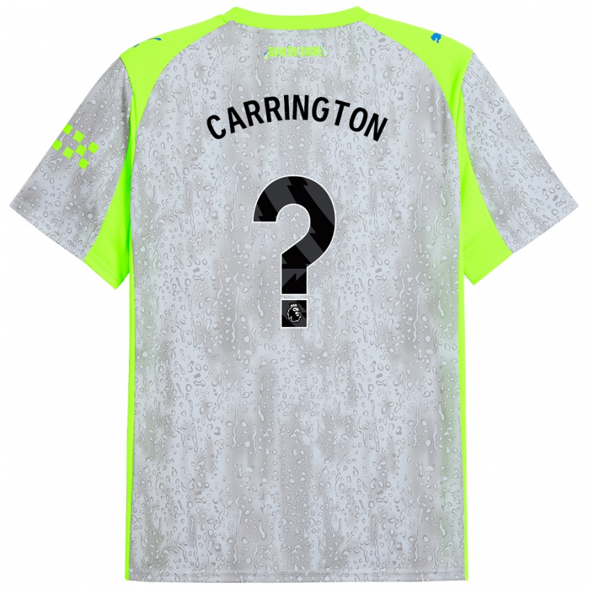 ילדים Theo Carrington #0 אפור צהוב ג'רזי קיט שלישי 2025/26 חולצה קצרה