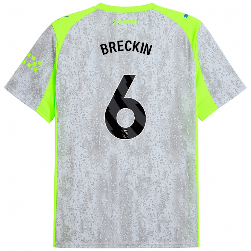 ילדים Kian Breckin #6 אפור צהוב ג'רזי קיט שלישי 2025/26 חולצה קצרה
