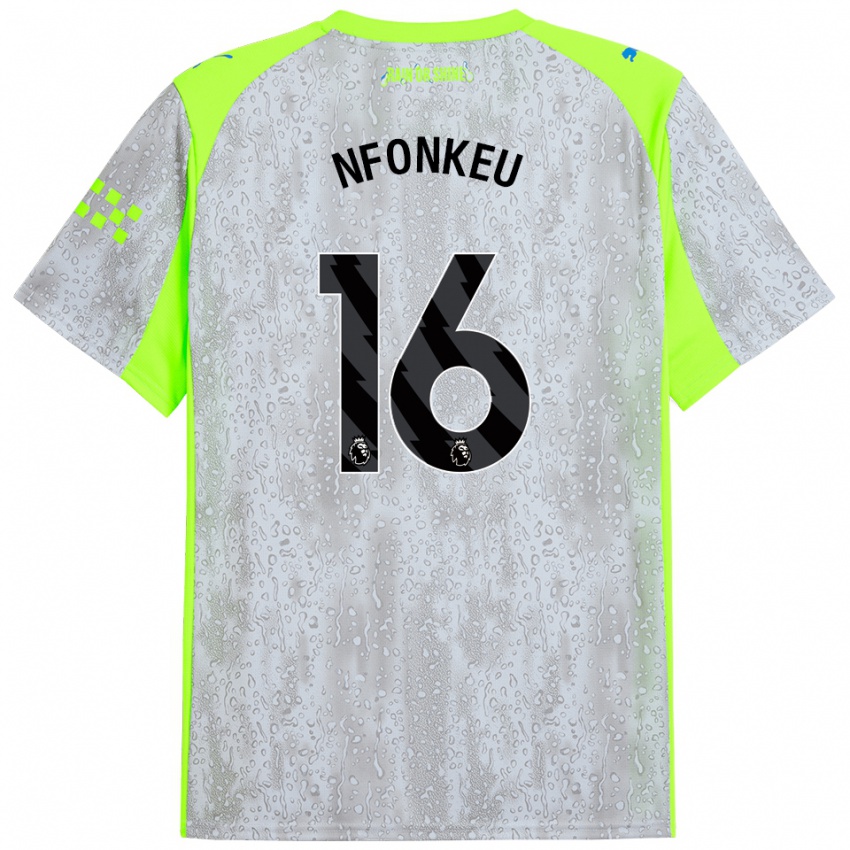ילדים Brooklyn Nfonkeu #16 אפור צהוב ג'רזי קיט שלישי 2025/26 חולצה קצרה