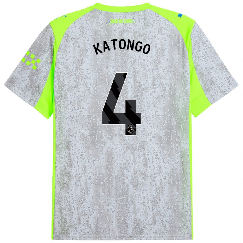 ילדים ג'אדל קאטונגו #4 אפור צהוב ג'רזי קיט שלישי 2025/26 חולצה קצרה