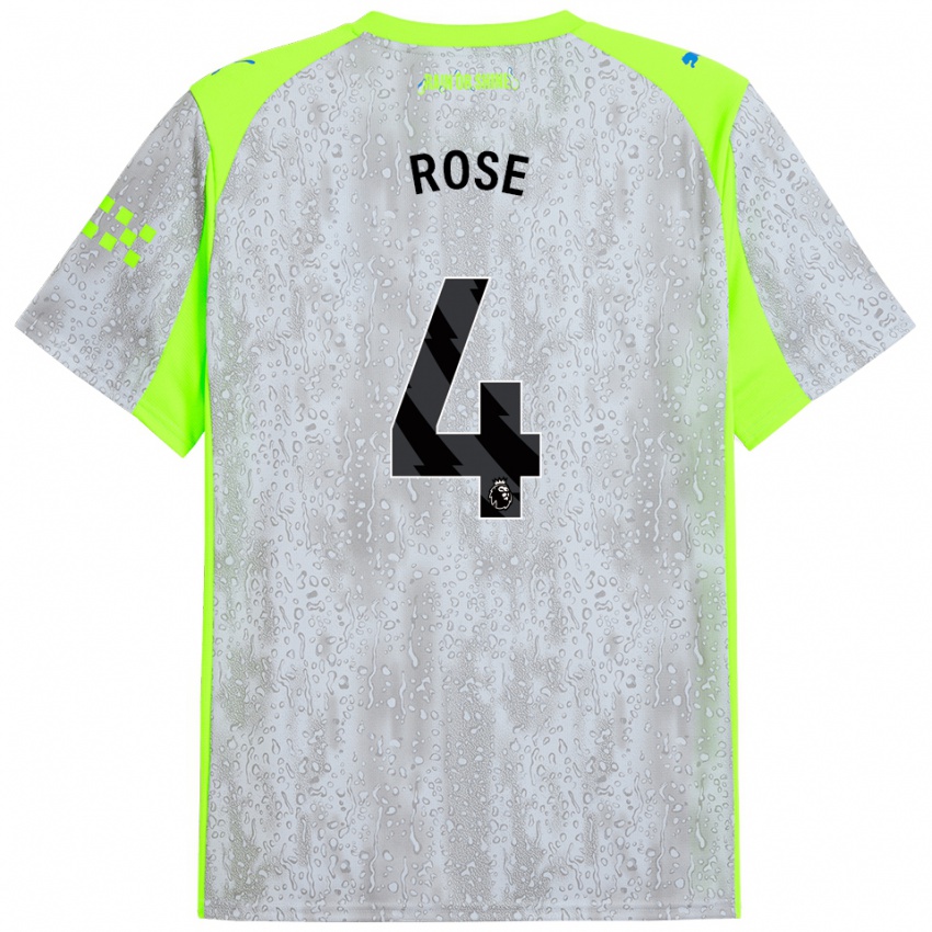 ילדים ג'ייד רוז #4 אפור צהוב ג'רזי קיט שלישי 2025/26 חולצה קצרה