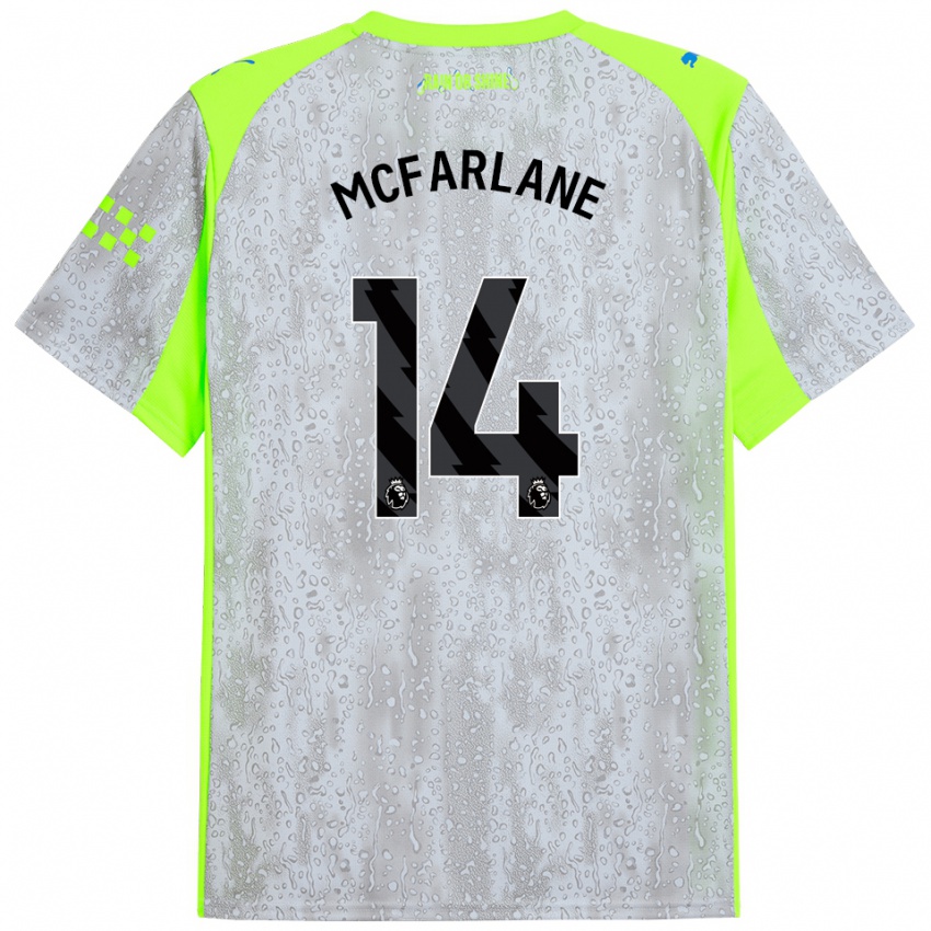 ילדים כריסטיאן מקפרלן #14 אפור צהוב ג'רזי קיט שלישי 2025/26 חולצה קצרה