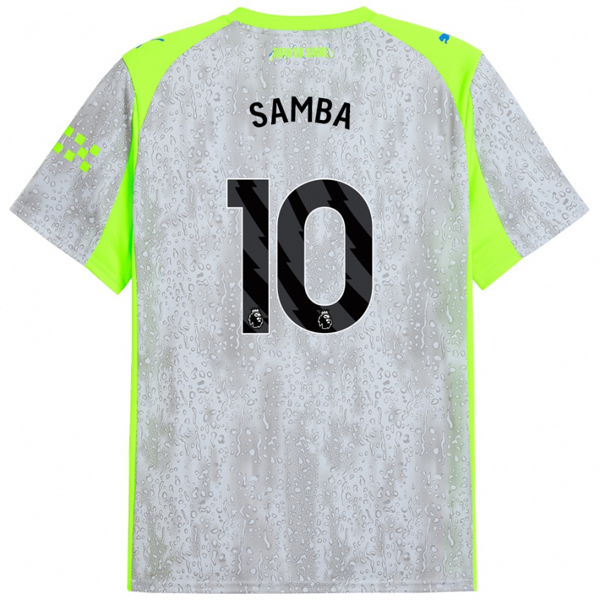 ילדים Tyrone Samba #10 אפור צהוב ג'רזי קיט שלישי 2025/26 חולצה קצרה