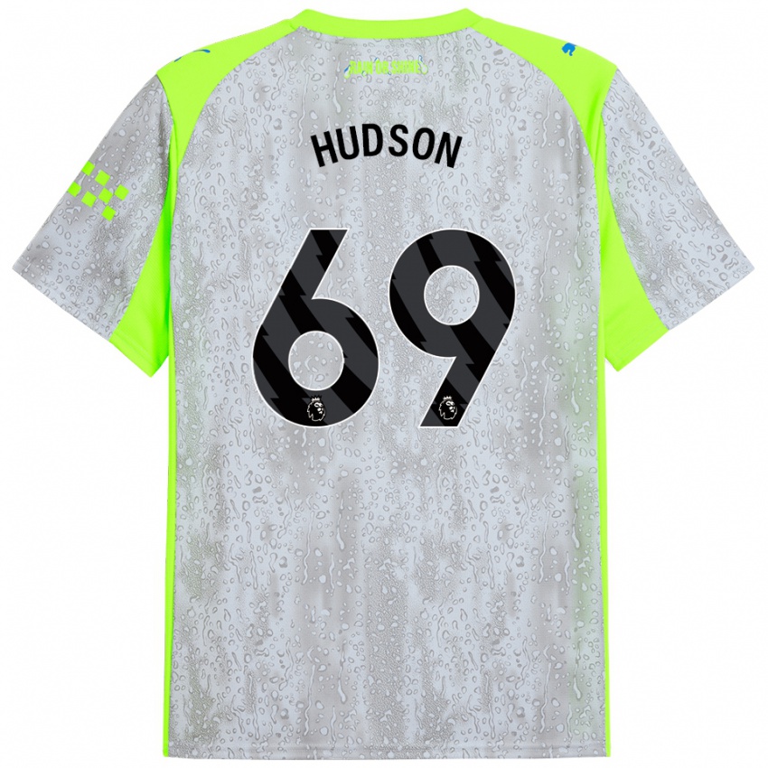 ילדים Max Hudson #69 אפור צהוב ג'רזי קיט שלישי 2025/26 חולצה קצרה
