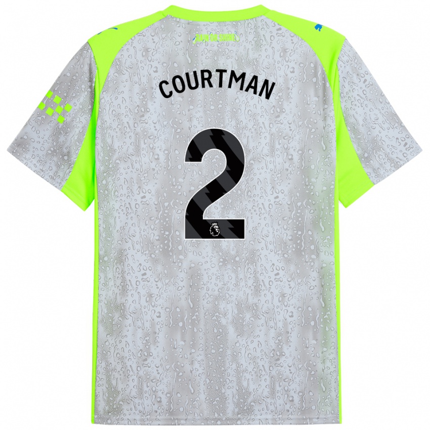 ילדים Charlie Courtman #2 אפור צהוב ג'רזי קיט שלישי 2025/26 חולצה קצרה
