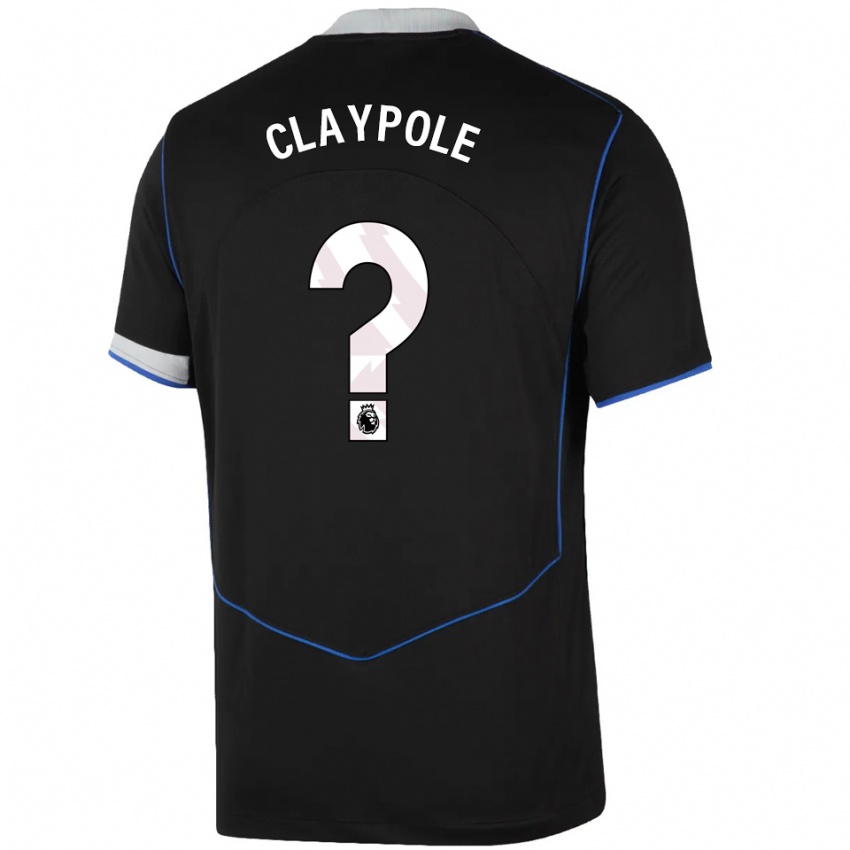 ילדים איימי ג׳סיקה קלייפולה #0 שחור כחול כסוף ג'רזי קיט שלישי 2025/26 חולצה קצרה