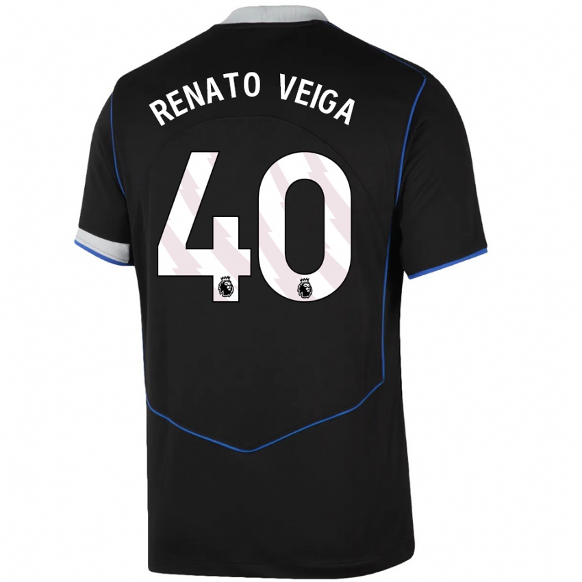ילדים רנאטו וייגה #40 שחור כחול כסוף ג'רזי קיט שלישי 2025/26 חולצה קצרה