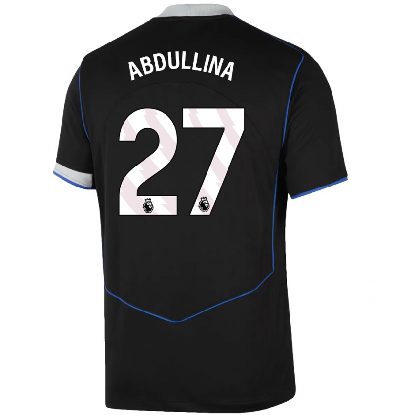ילדים אלסו עבדולינה #27 שחור כחול כסוף ג'רזי קיט שלישי 2025/26 חולצה קצרה