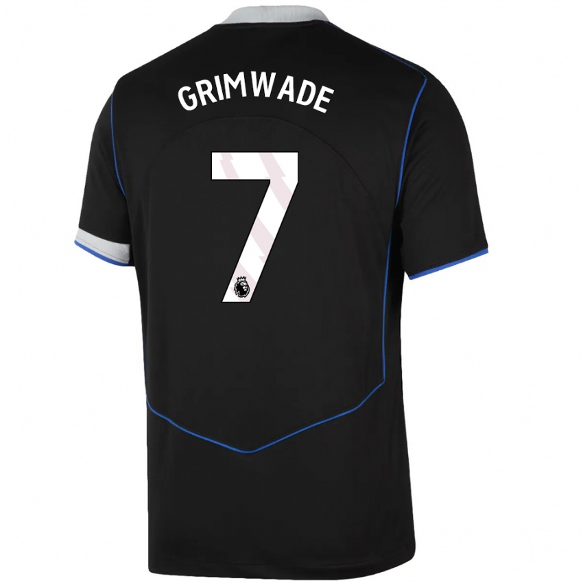 ילדים Heze Grimwade #7 שחור כחול כסוף ג'רזי קיט שלישי 2025/26 חולצה קצרה