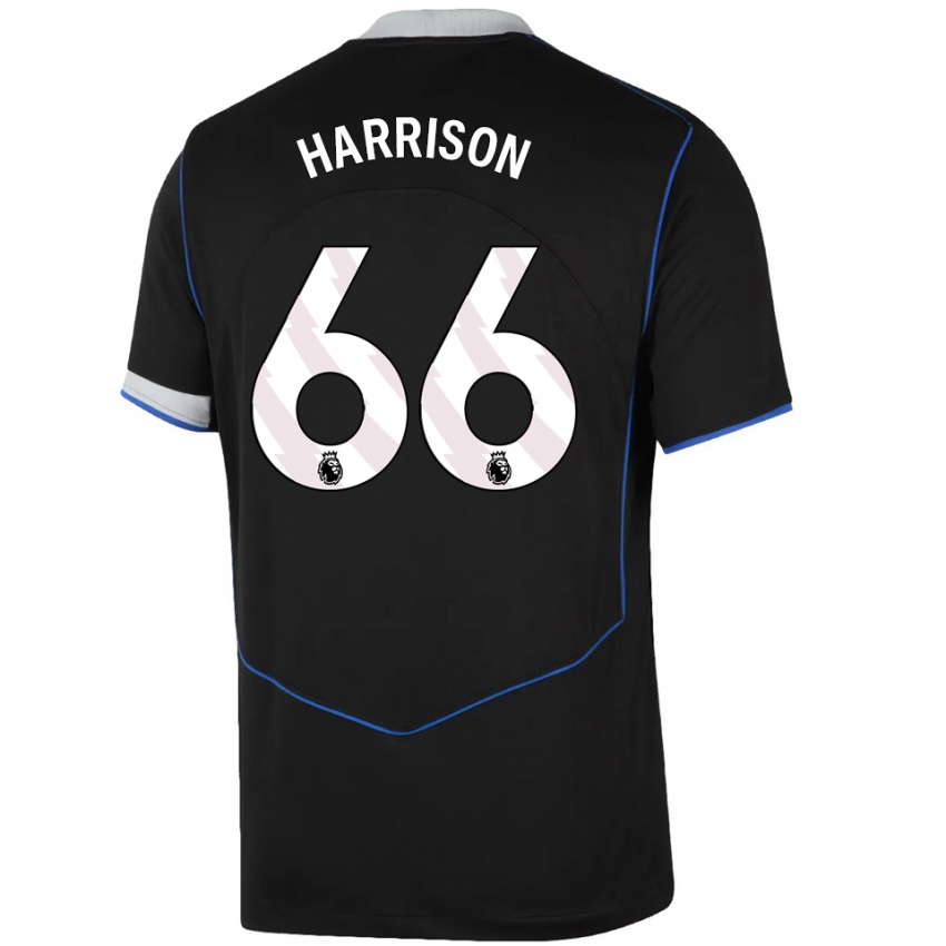ילדים אולי הריסון #66 שחור כחול כסוף ג'רזי קיט שלישי 2025/26 חולצה קצרה