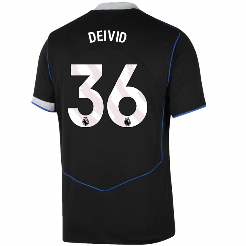 ילדים דייוויד וושינגטון #36 שחור כחול כסוף ג'רזי קיט שלישי 2025/26 חולצה קצרה