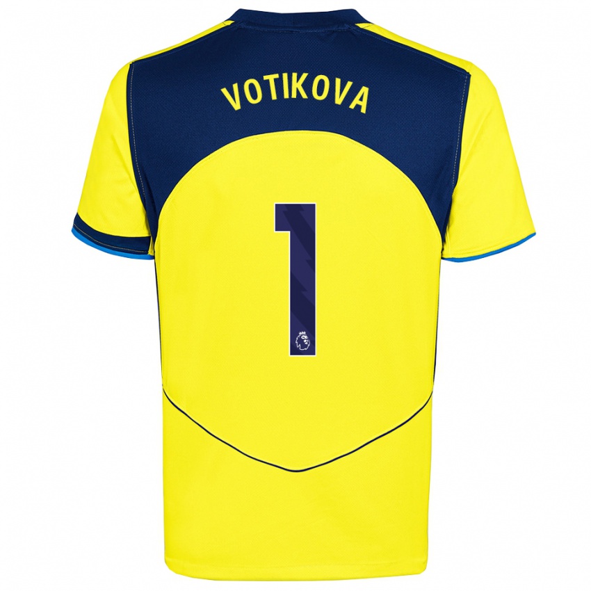 ילדים Barbora Votíková #1 צהוב נייבי ג'רזי קיט שלישי 2025/26 חולצה קצרה