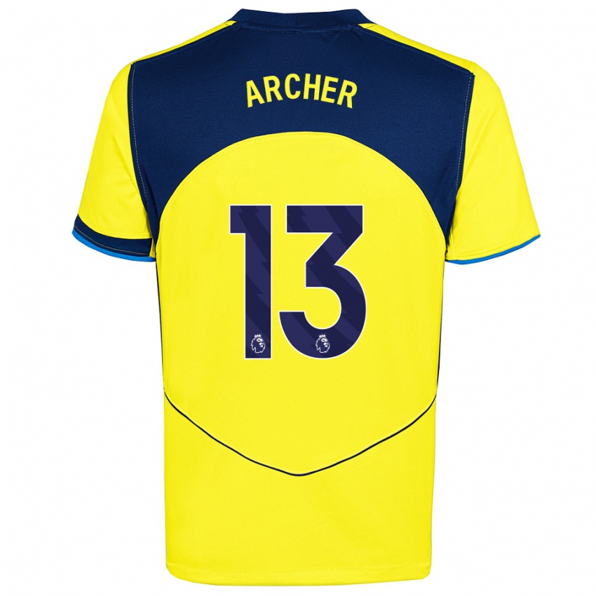 ילדים סמואל ארצ'ר #13 צהוב נייבי ג'רזי קיט שלישי 2025/26 חולצה קצרה