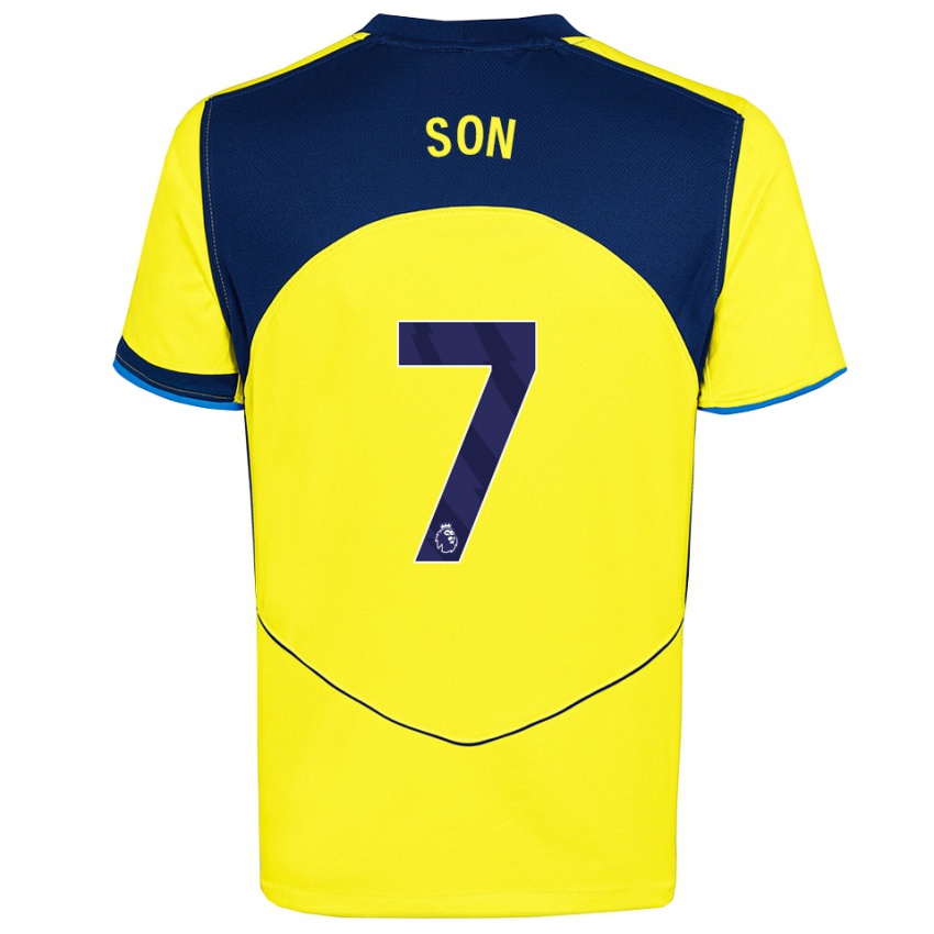 ילדים יונג מין סון #7 צהוב נייבי ג'רזי קיט שלישי 2025/26 חולצה קצרה
