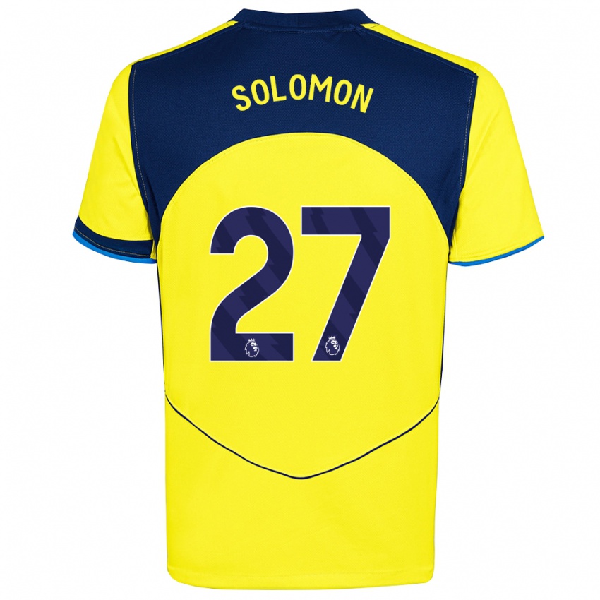 ילדים מנור סולומון #27 צהוב נייבי ג'רזי קיט שלישי 2025/26 חולצה קצרה