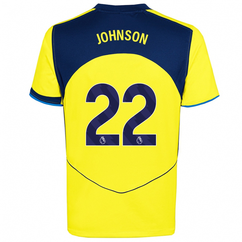 ילדים ברנן ג'ונסון #22 צהוב נייבי ג'רזי קיט שלישי 2025/26 חולצה קצרה