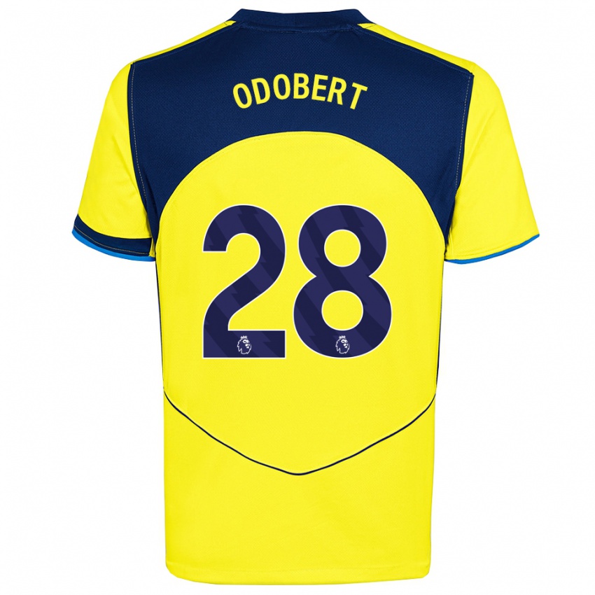 ילדים וילסון אודובר #28 צהוב נייבי ג'רזי קיט שלישי 2025/26 חולצה קצרה