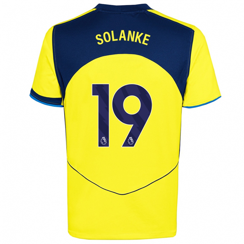 ילדים דומיניק סולאנקה #19 צהוב נייבי ג'רזי קיט שלישי 2025/26 חולצה קצרה