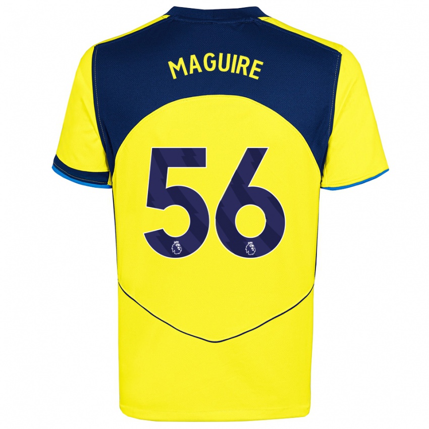 ילדים אהרון מגווייר #56 צהוב נייבי ג'רזי קיט שלישי 2025/26 חולצה קצרה