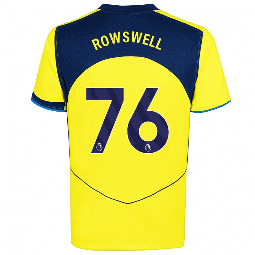 ילדים ג'יימס רוסוול #76 צהוב נייבי ג'רזי קיט שלישי 2025/26 חולצה קצרה