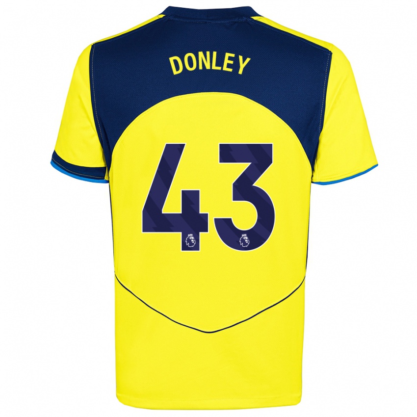 ילדים Jamie Donley #43 צהוב נייבי ג'רזי קיט שלישי 2025/26 חולצה קצרה