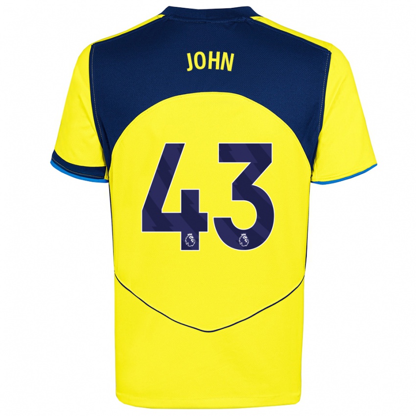 ילדים נייל ג'ון #43 צהוב נייבי ג'רזי קיט שלישי 2025/26 חולצה קצרה