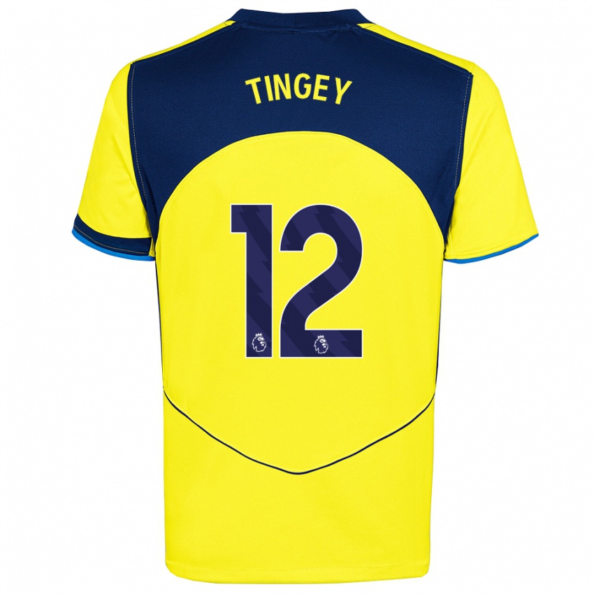 ילדים טיילר טינגיי #12 צהוב נייבי ג'רזי קיט שלישי 2025/26 חולצה קצרה