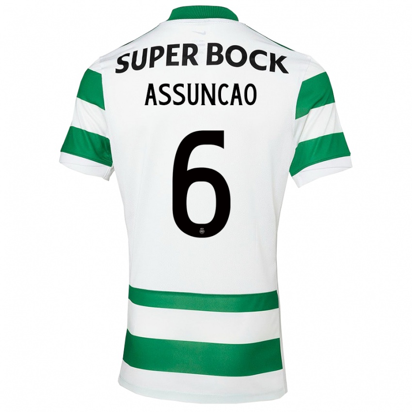 גברים ז'ואאו אסונסאו #6 ירוק לבן ג'רזי ביתית 2025/26 חולצה קצרה