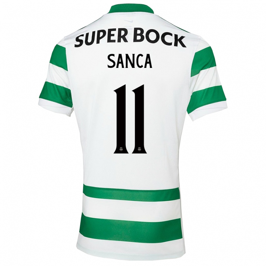 גברים פדרו סנדרו באלדה סאנקה #11 ירוק לבן ג'רזי ביתית 2025/26 חולצה קצרה