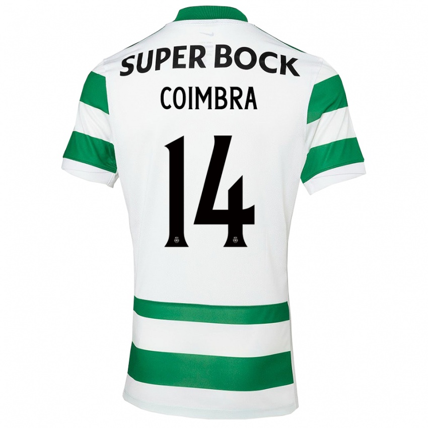 גברים Telmo Coimbra #14 ירוק לבן ג'רזי ביתית 2025/26 חולצה קצרה