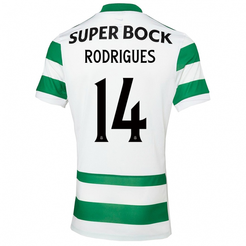גברים Paulo Rodrigues #14 ירוק לבן ג'רזי ביתית 2025/26 חולצה קצרה
