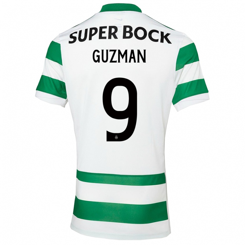 גברים ויקטור גוזמן #9 ירוק לבן ג'רזי ביתית 2025/26 חולצה קצרה