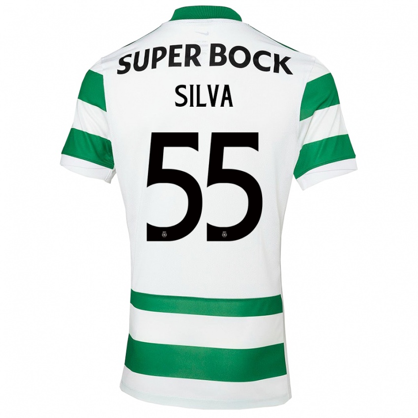 גברים חוסה סילבה #55 ירוק לבן ג'רזי ביתית 2025/26 חולצה קצרה