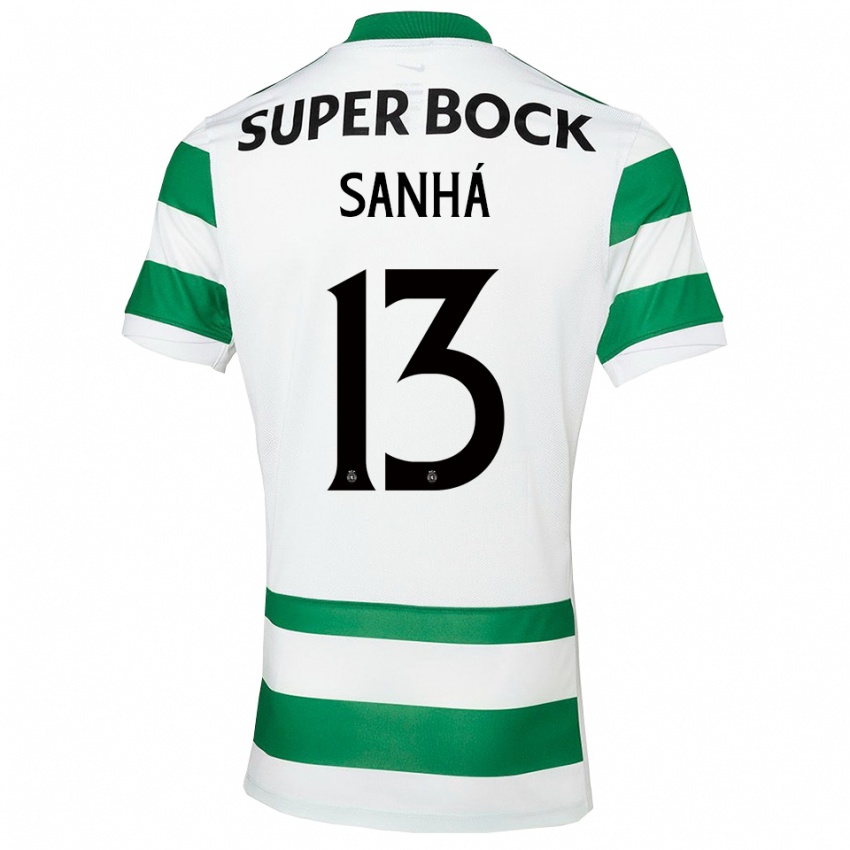 גברים Micael Sanhá #13 ירוק לבן ג'רזי ביתית 2025/26 חולצה קצרה
