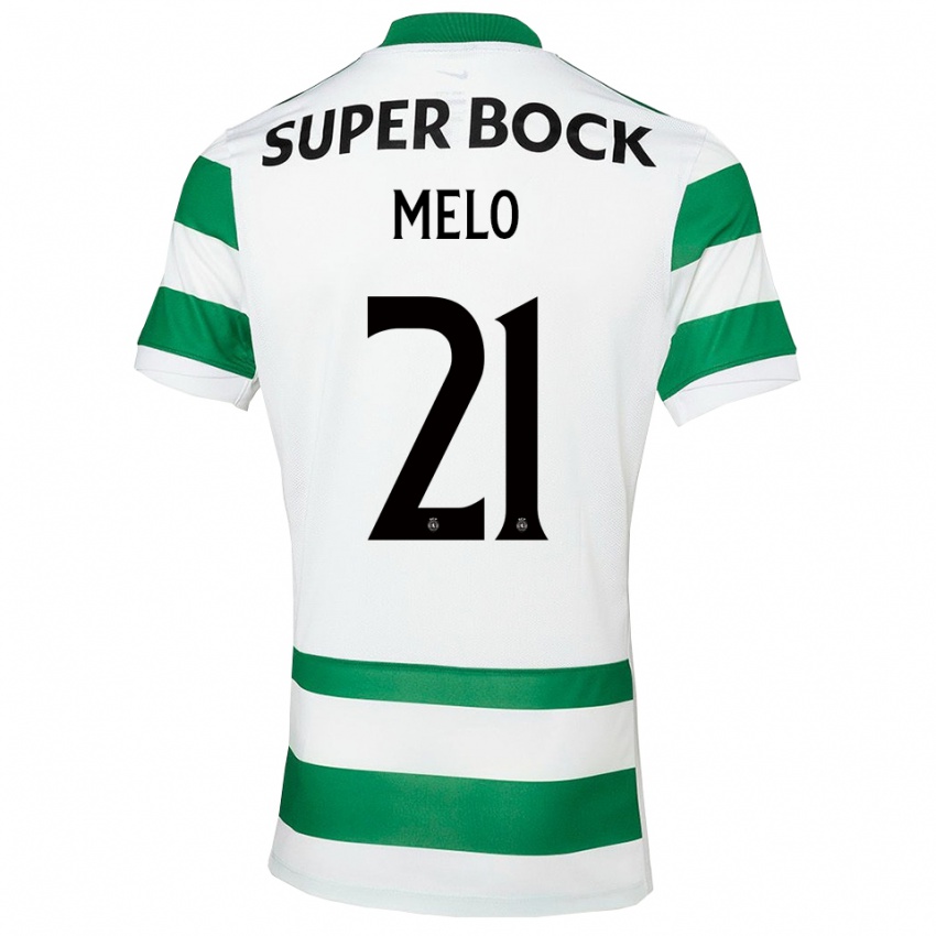 גברים גבריאל מלו #21 ירוק לבן ג'רזי ביתית 2025/26 חולצה קצרה