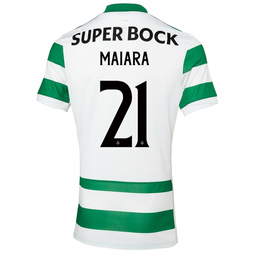 גברים מאיארה קרולינה נייהוז #21 ירוק לבן ג'רזי ביתית 2025/26 חולצה קצרה גברים מאיארה קרולינה נייהוז #21 ירוק לבן ג'רזי ביתית 2025/26 חולצה קצרה