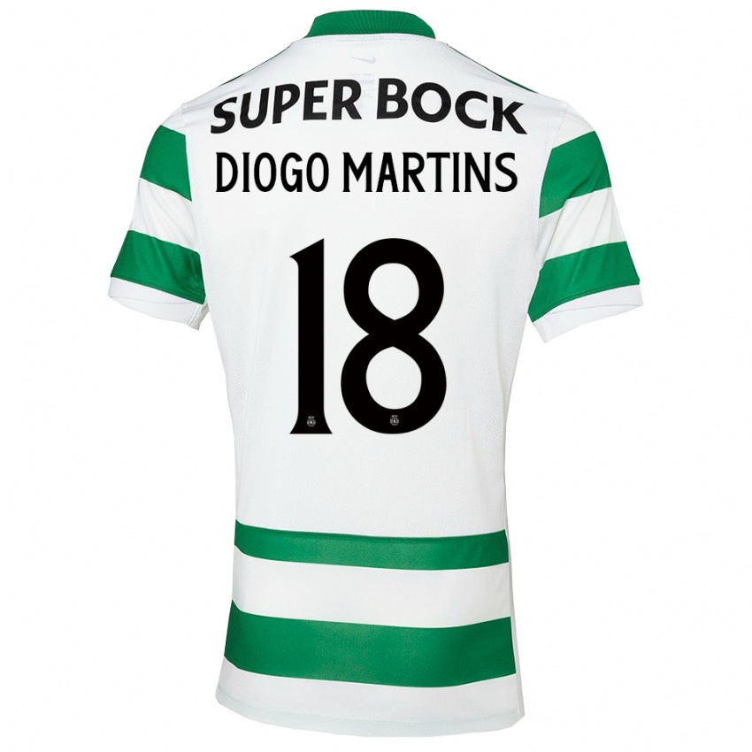 גברים Diogo Martins #18 ירוק לבן ג'רזי ביתית 2025/26 חולצה קצרה