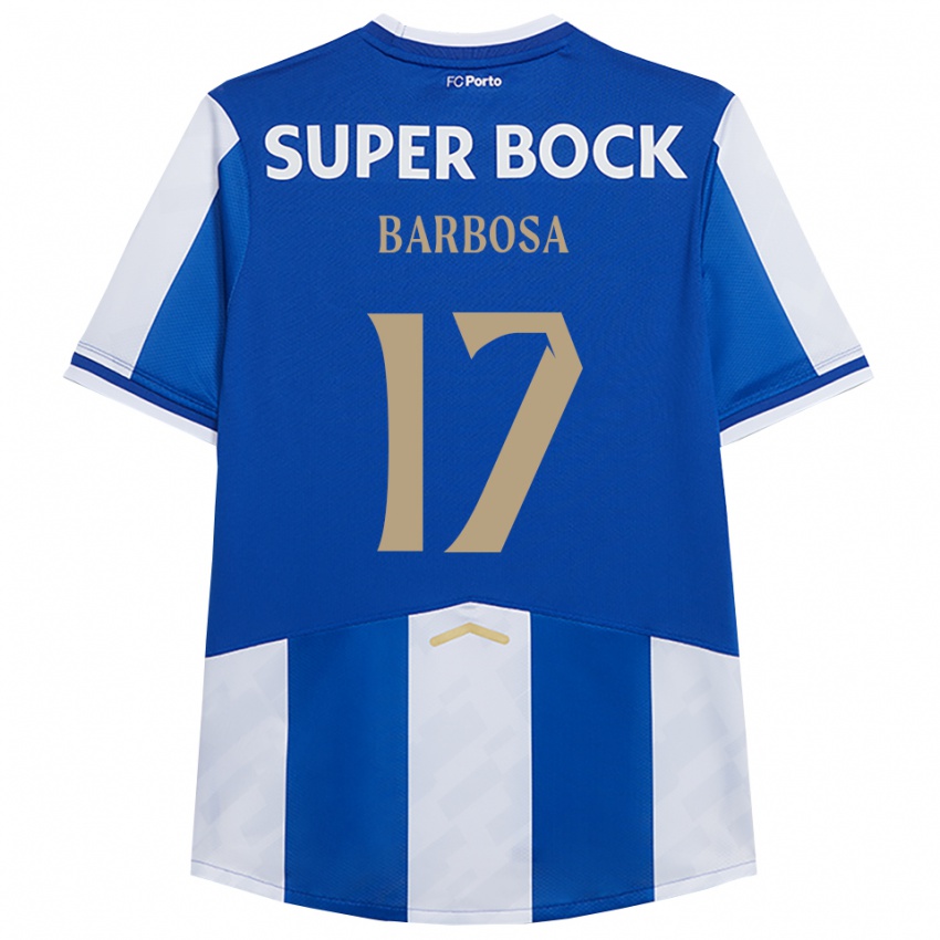גברים Rúben Barbosa #17 כחול לבן ג'רזי ביתית 2025/26 חולצה קצרה