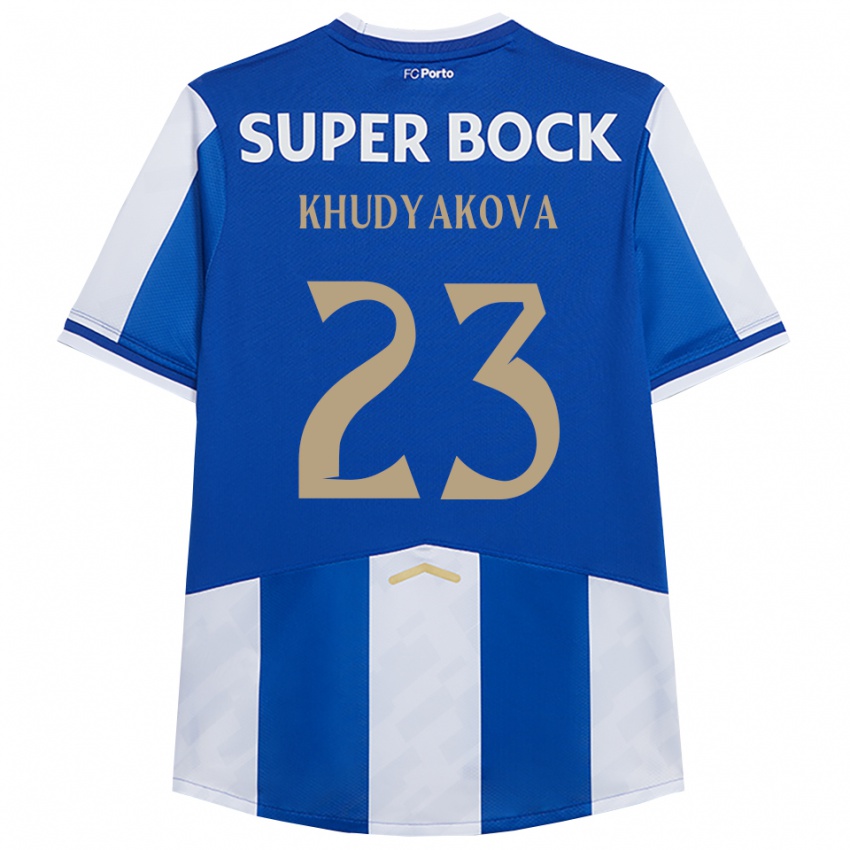 גברים Verónica Khudyakova #23 כחול לבן ג'רזי ביתית 2025/26 חולצה קצרה