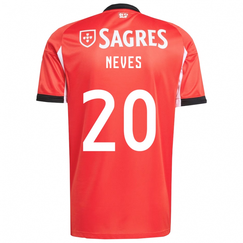 גברים Gil Neves #20 אדום לבן ג'רזי ביתית 2025/26 חולצה קצרה