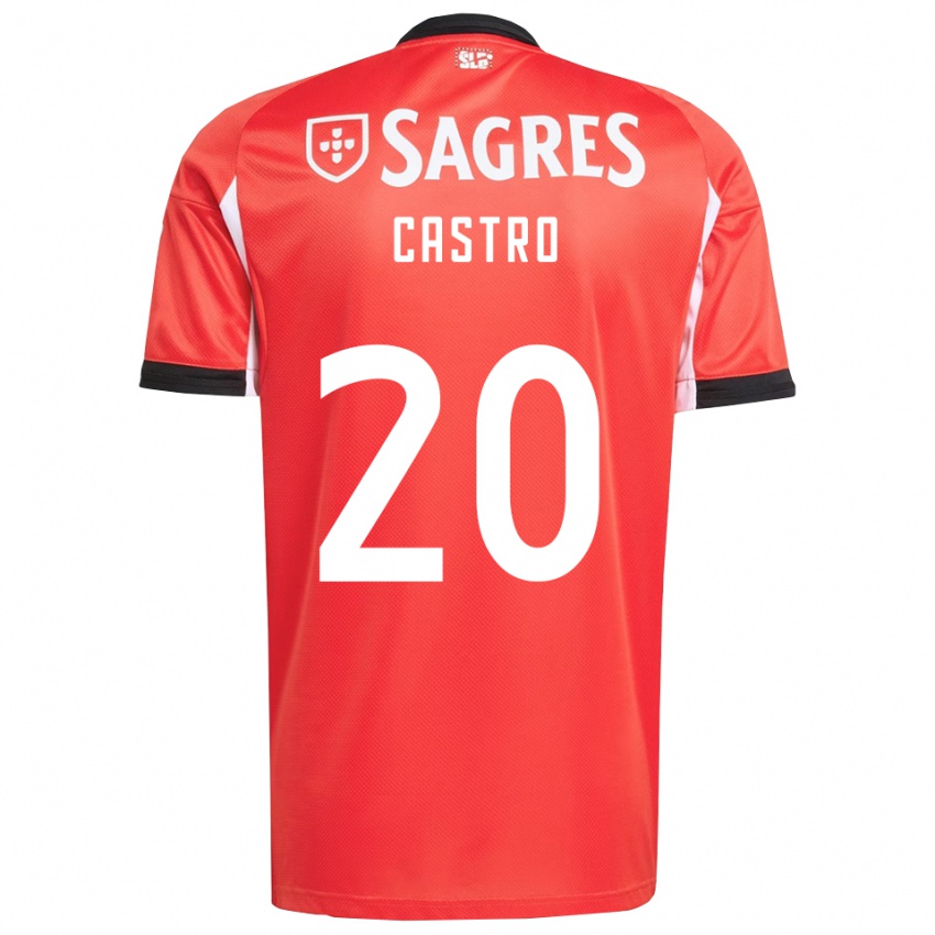 גברים Guilherme Castro #20 אדום לבן ג'רזי ביתית 2025/26 חולצה קצרה