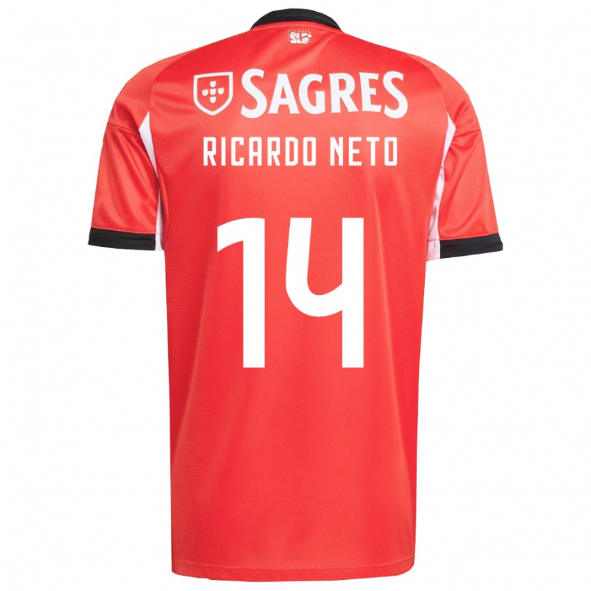 גברים Ricardo Neto #14 אדום לבן ג'רזי ביתית 2025/26 חולצה קצרה