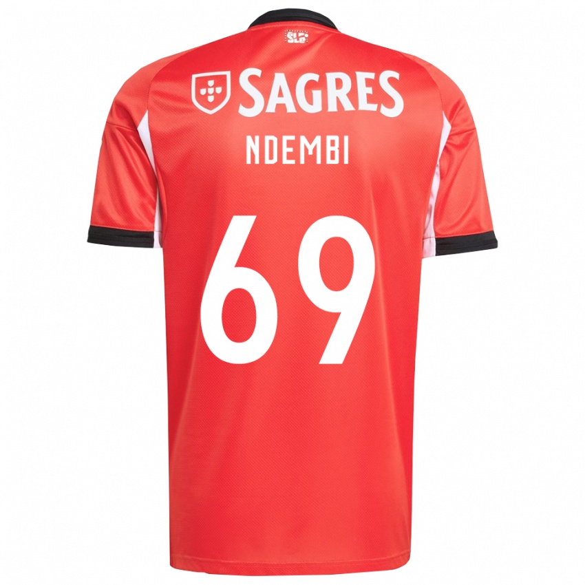 גברים Michée Ndembi #69 אדום לבן ג'רזי ביתית 2025/26 חולצה קצרה
