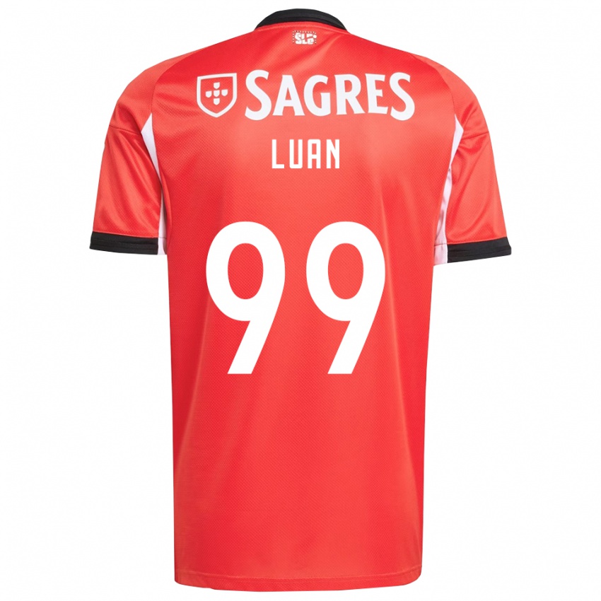 גברים Luan #99 אדום לבן ג'רזי ביתית 2025/26 חולצה קצרה